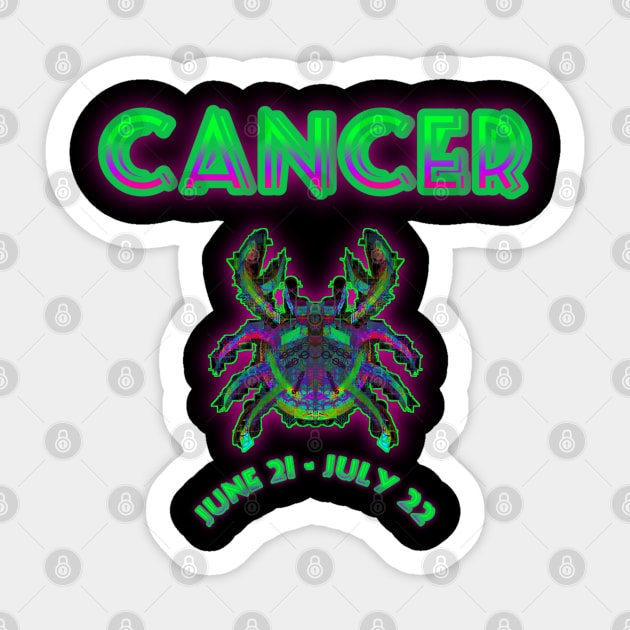 Cancer 4b Black Sticker by Boogie 72